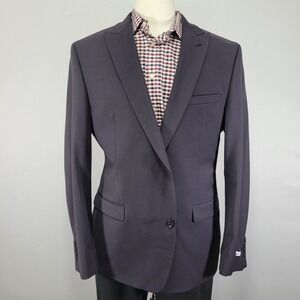 BAR III Men's Sport Coat‎ Blazer Two Button Navy Wool Blend Peak 46R NEW